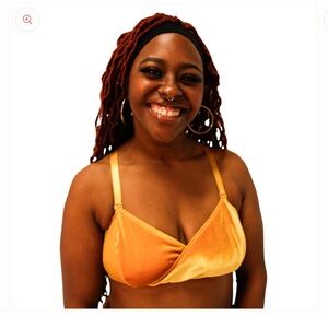 Hey Mavens mustard yellow velvet bralette MXL